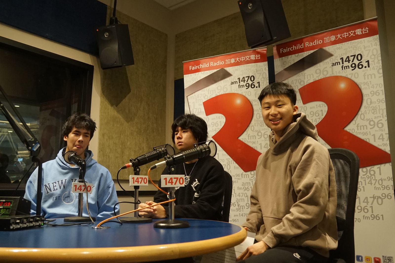 FSF members at the microphones in the Fairchild Radio studio